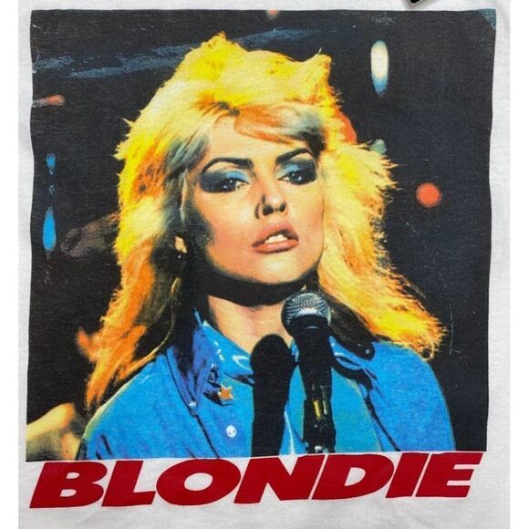 Love Tribe Blondie Band Shirt Top Women's 3X Plus White Short-Sleeve Cotton NEW - Picture 3 of 7